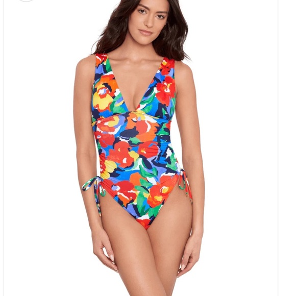 Ralph Lauren Bold Abstract Floral Swimsuit - Picture 10 of 11